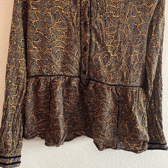 Hinge Blouse Gold and Navy M - Picture 8 of 10